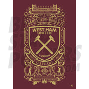 West Ham United FC 125th Anniversary Gold Crest Poster