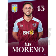 Aston Villa FC Moreno 23/24 Headshot Poster