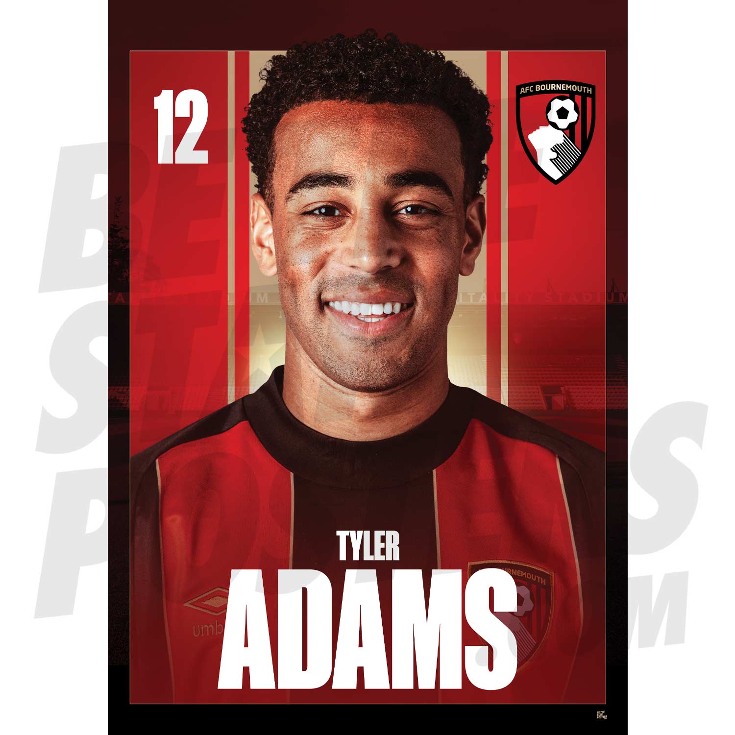 AFC Bournemouth Adams 24/25 Headshot Poster