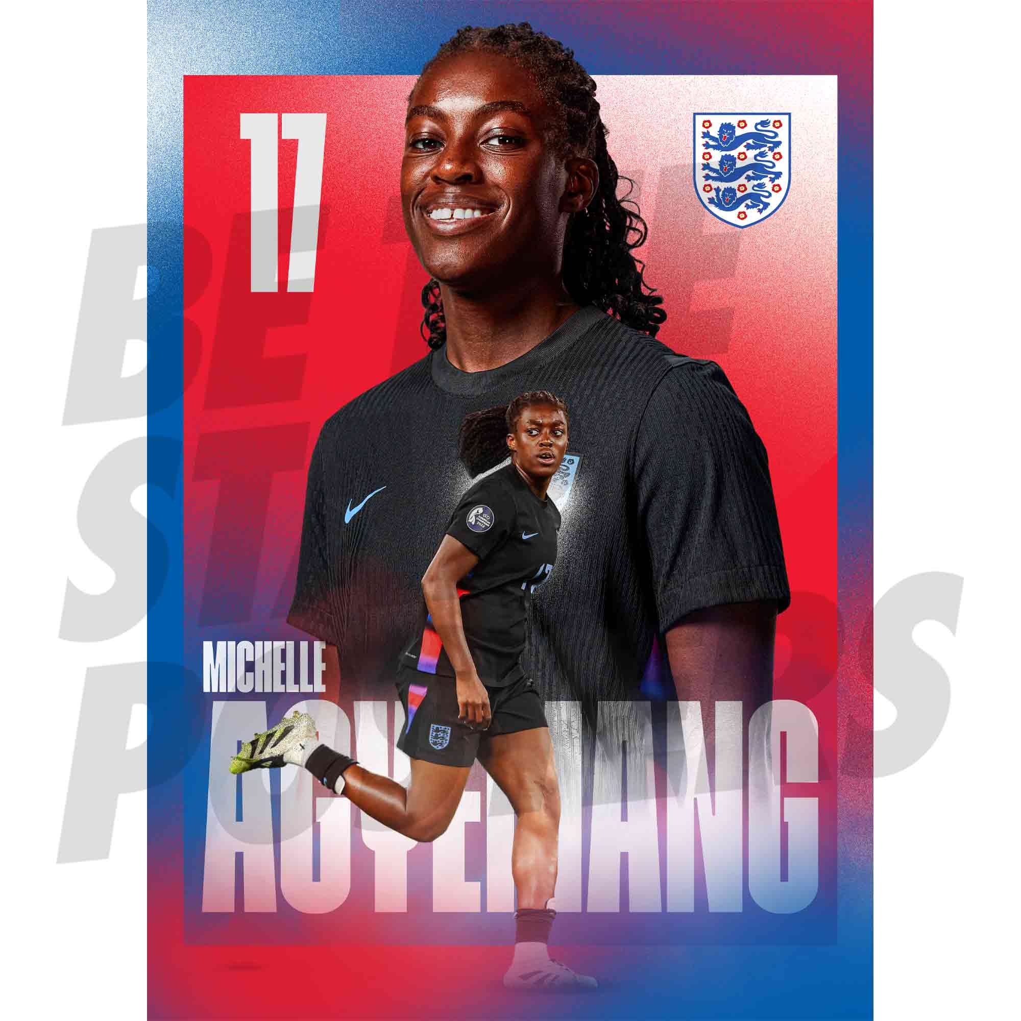 Lionesses Agyemang 25/26 Away Action Poster