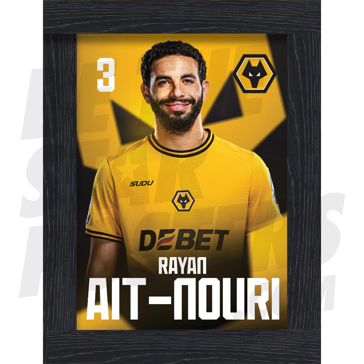 Wolverhampton Wanderers FC Ait-Nouri 24/25 Headshot Poster