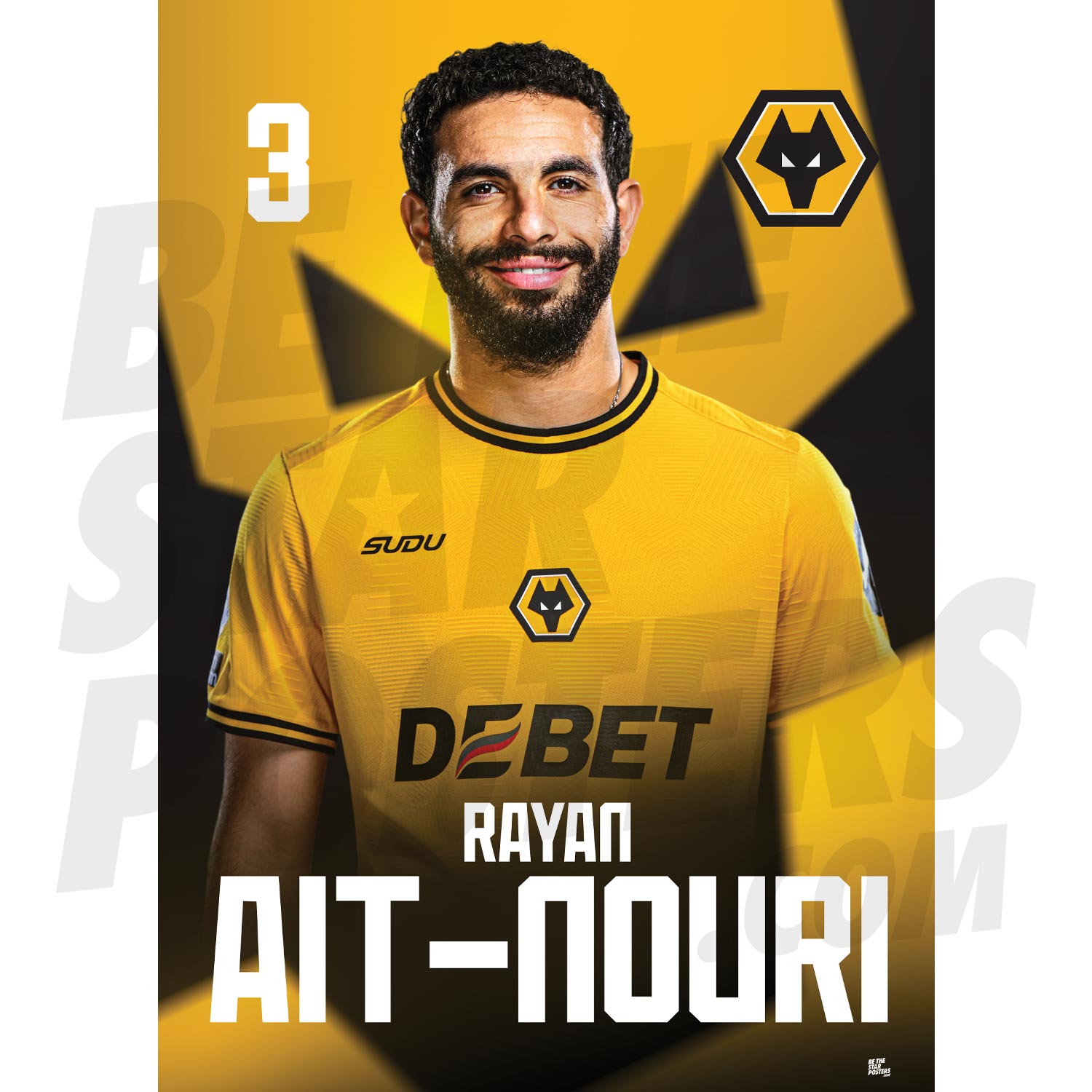 Wolverhampton Wanderers FC Ait-Nouri 24/25 Headshot Poster