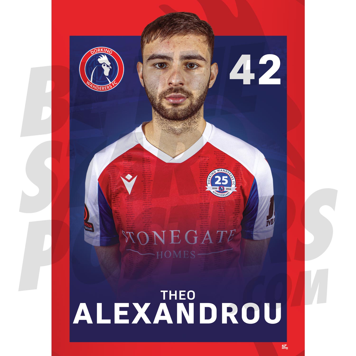 Dorking Wanderers FC Alexandrou 24/25 Headshot Poster