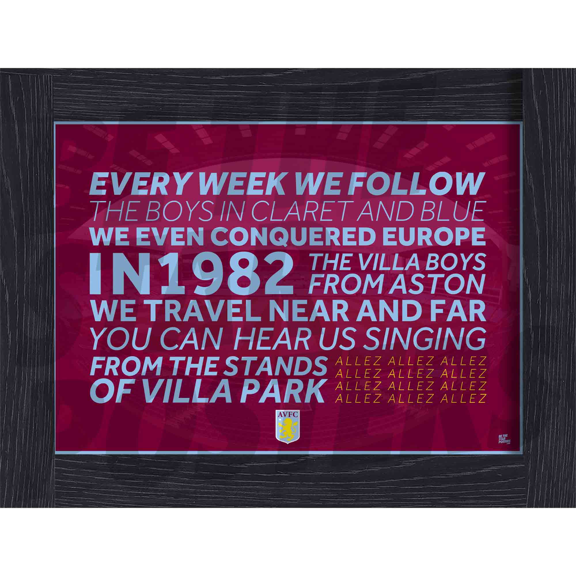 Aston Villa FC Old Crest Chant Poster