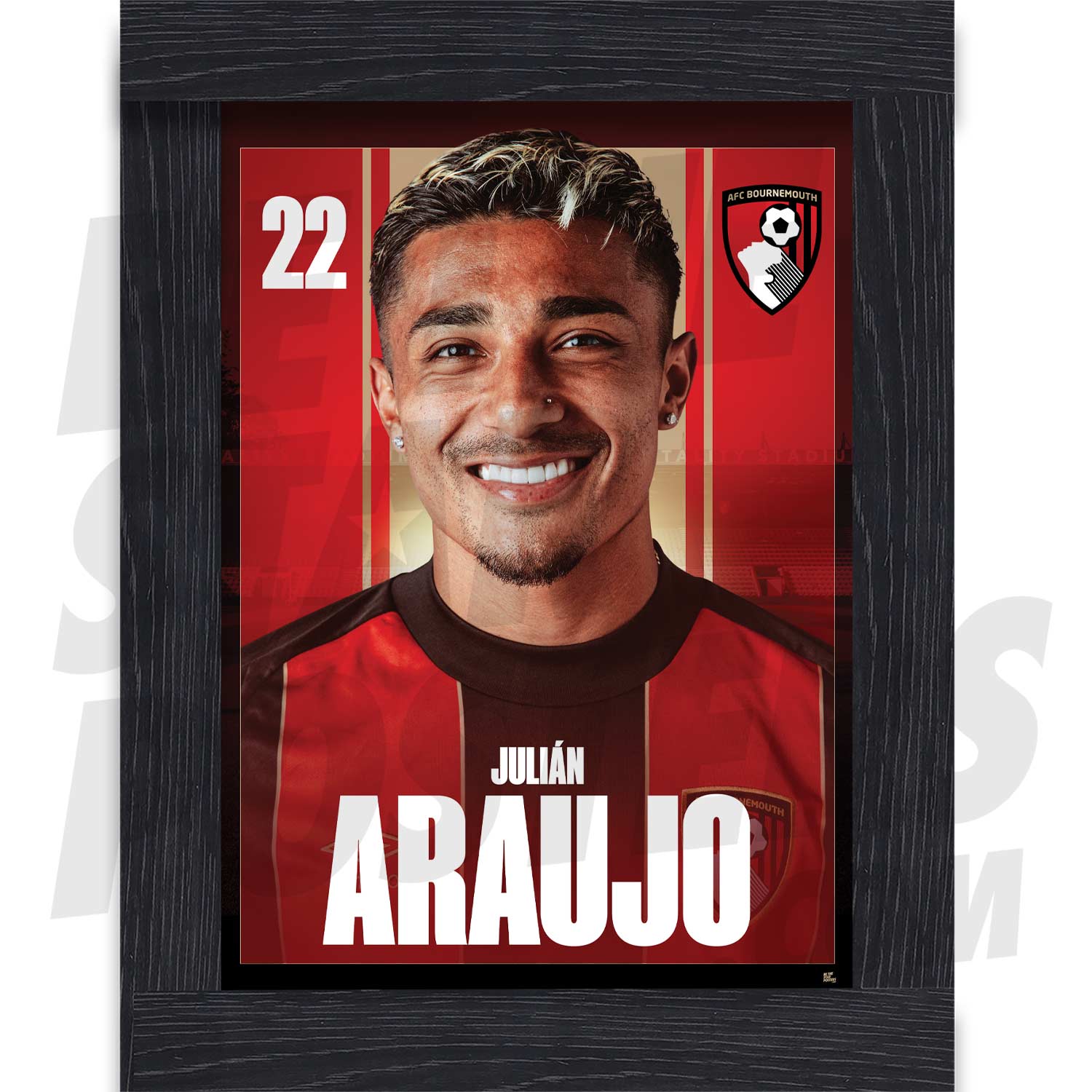AFC Bournemouth Araujo 24/25 Headshot Poster