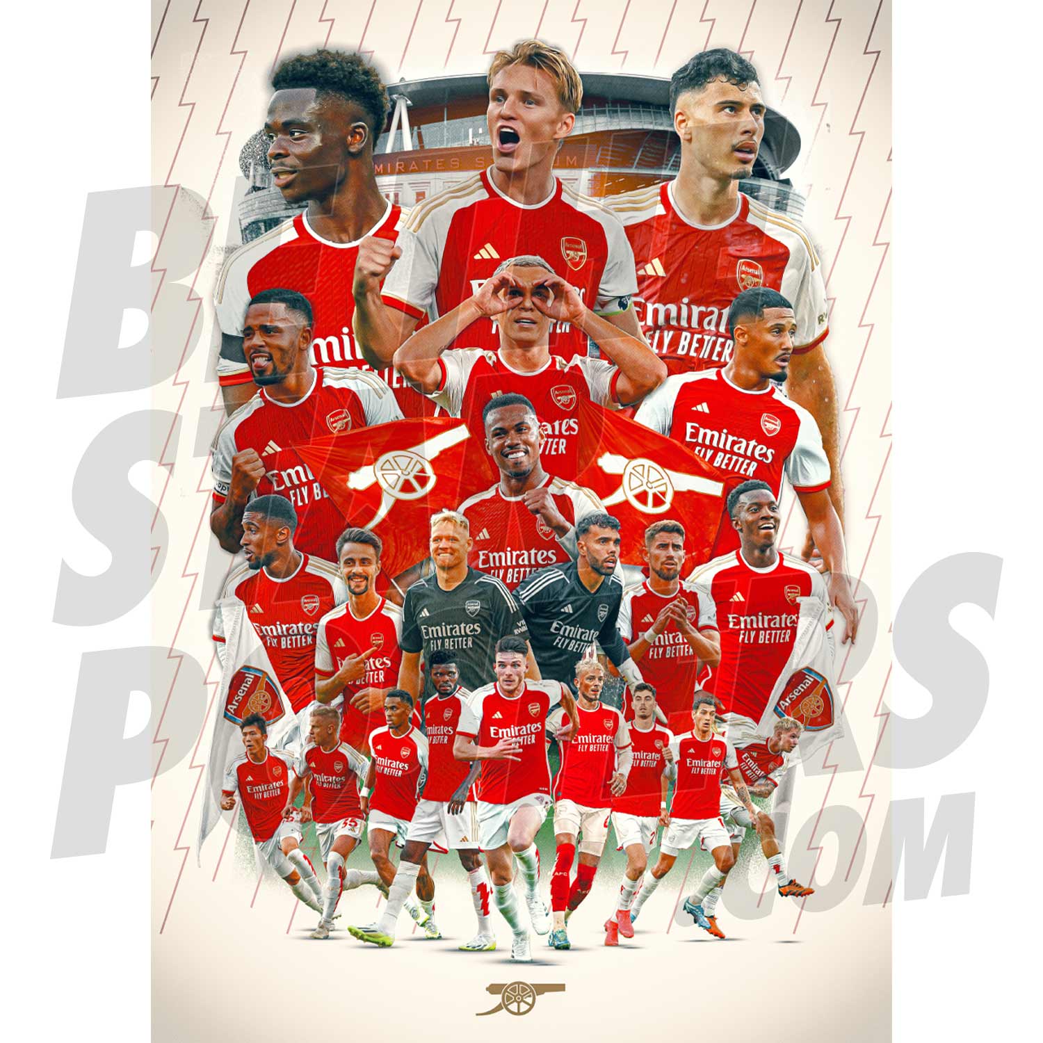 Arsenal FC Squad 23/24 Player Montage Poster