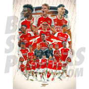 Arsenal FC Squad 23/24 Player Montage Poster