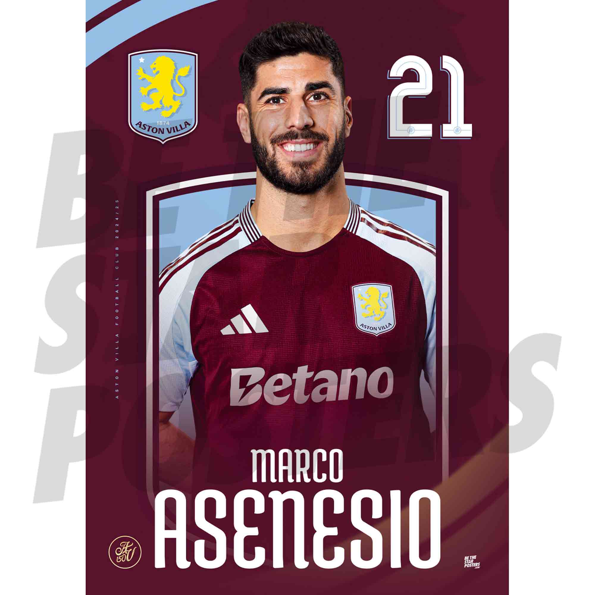 Aston Villa FC Asensio 24/25 Headshot Poster