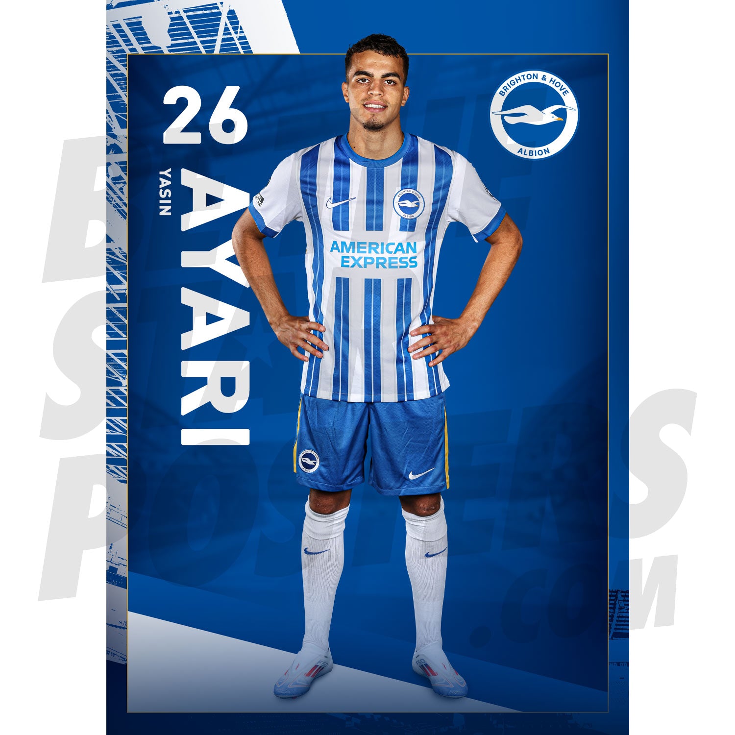 Brighton & Hove Albion FC Ayari 24/25 Headshot Poster