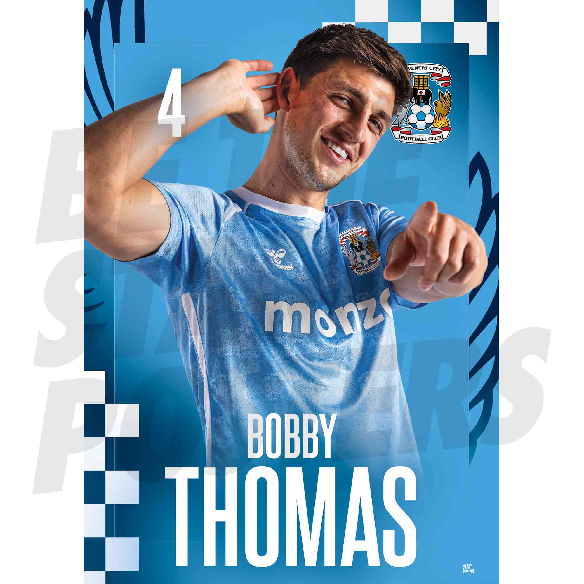 Coventry City FC Bobby Thomas 25/26 Headshot Poster
