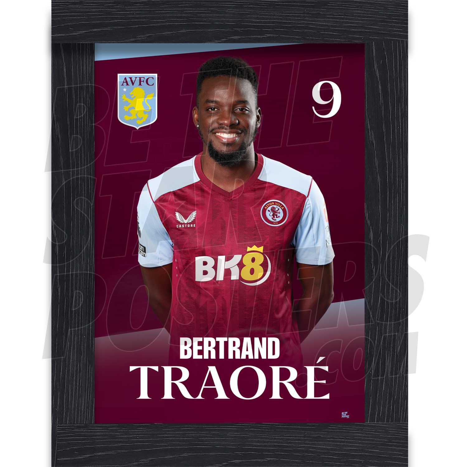 Aston Villa FC Traore 23/24 Headshot Poster