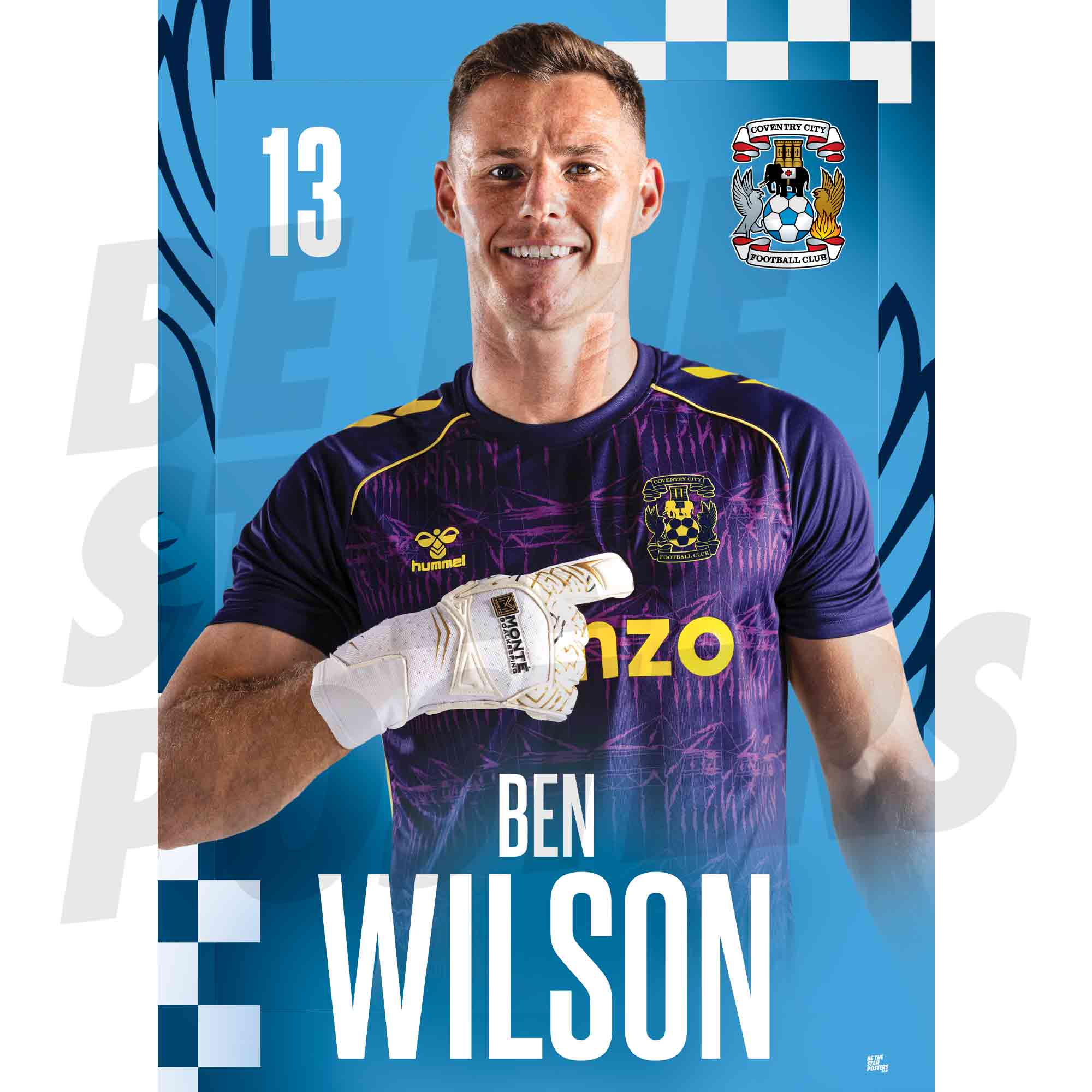 Coventry City FC Ben Wilson 25/26 Headshot Poster