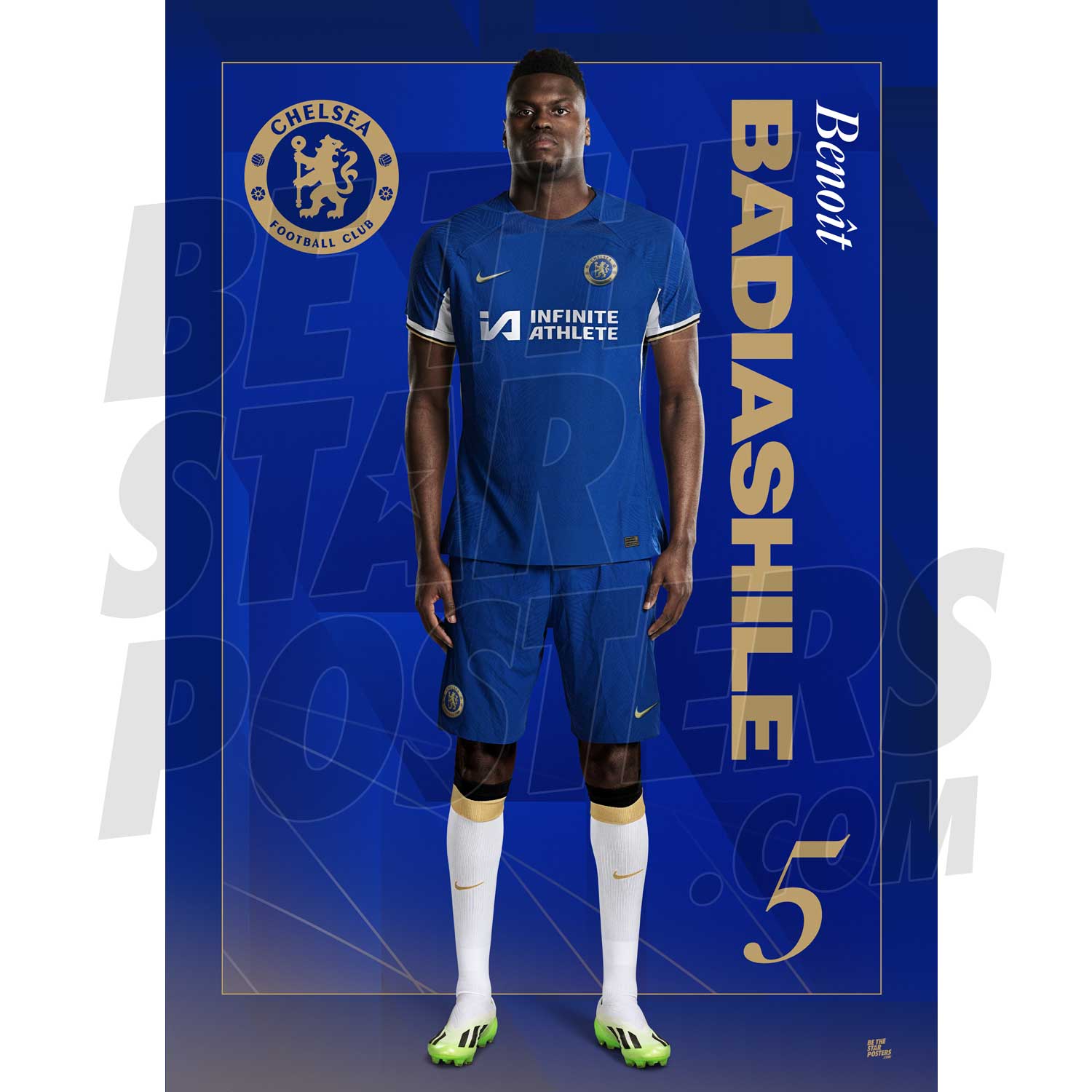 Chelsea FC Badiashile 23/24 Headshot Poster