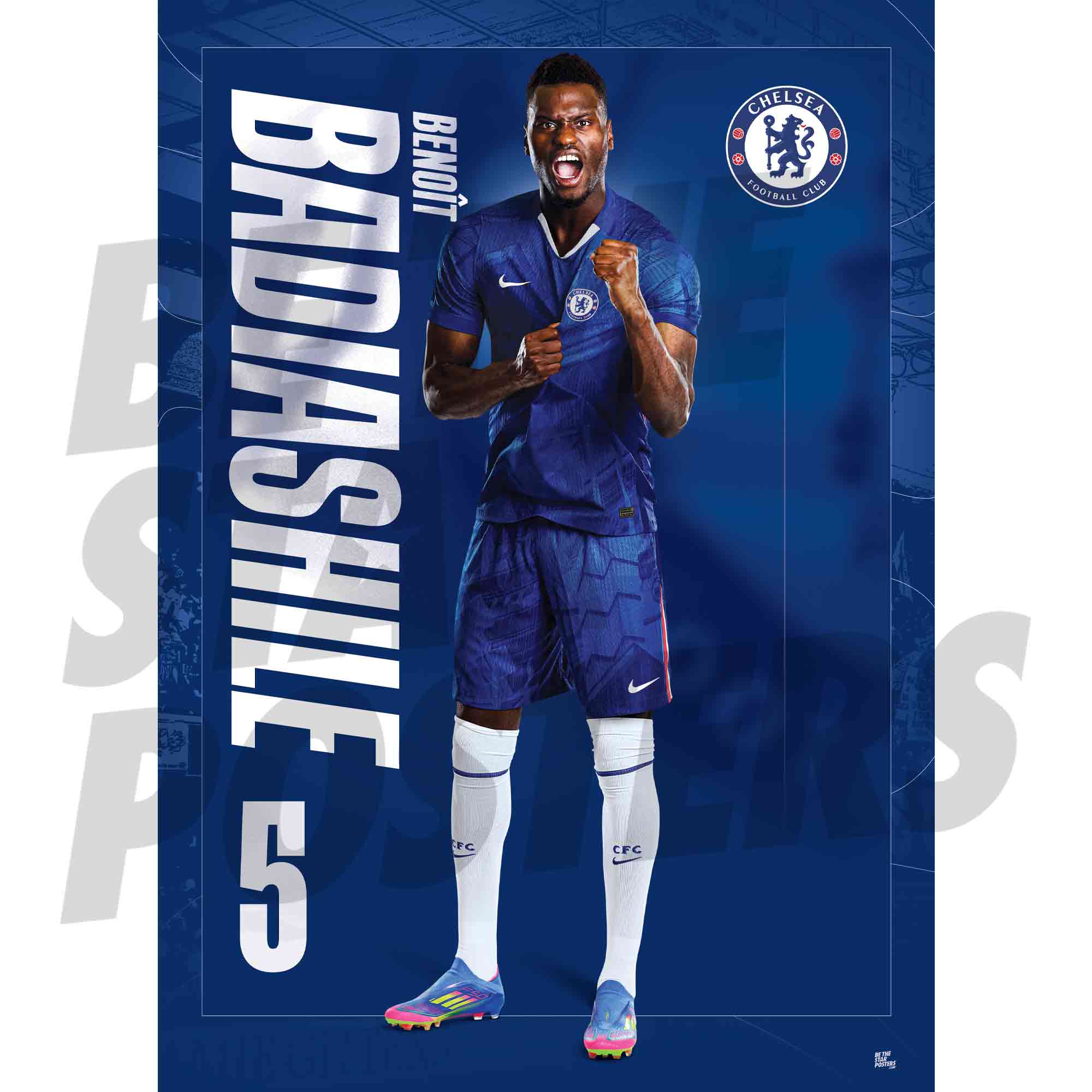 Chelsea FC Badiashile 25/26 Headshot Poster
