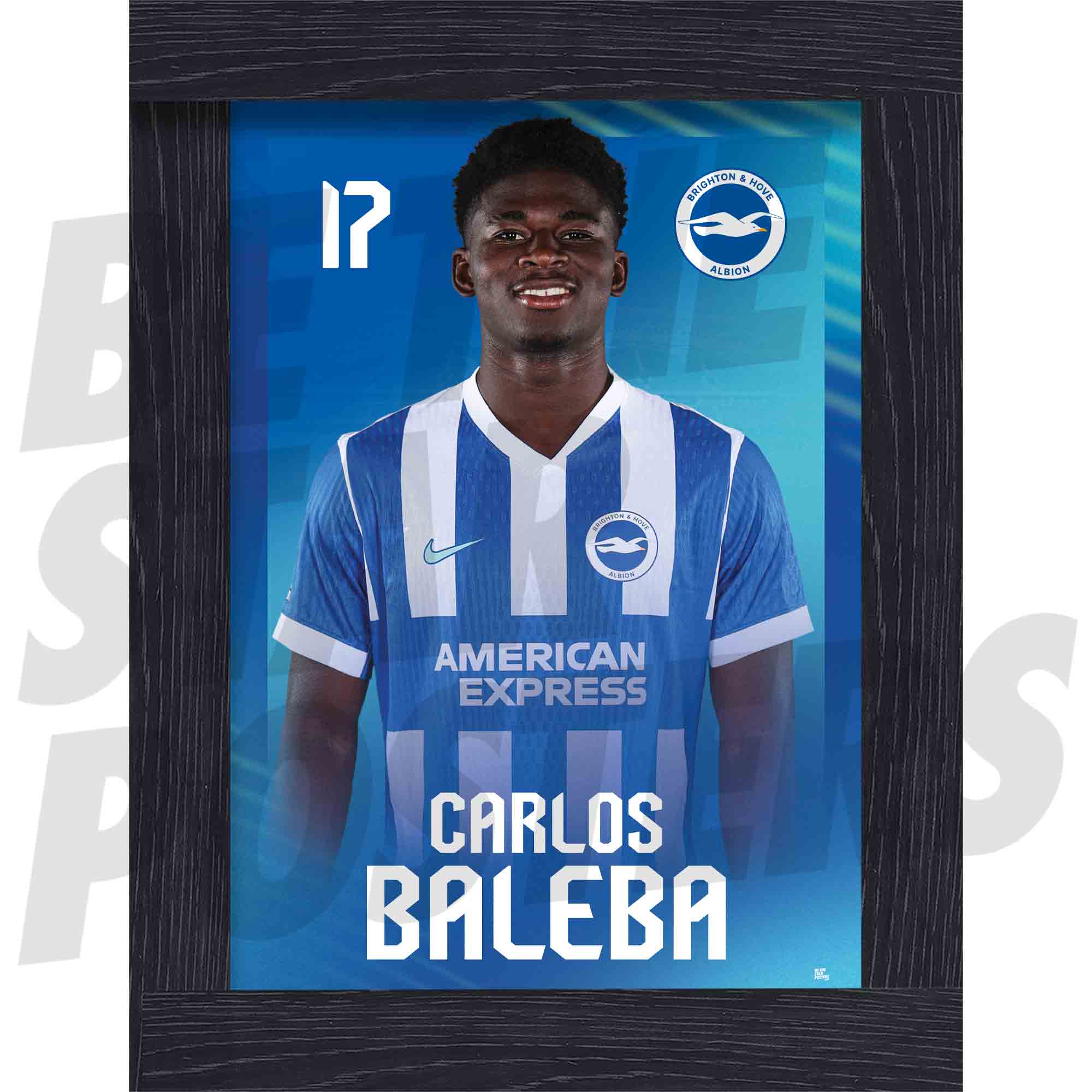 Brighton & Hove Albion FC Carlos Baleba 25/26 Headshot Poster