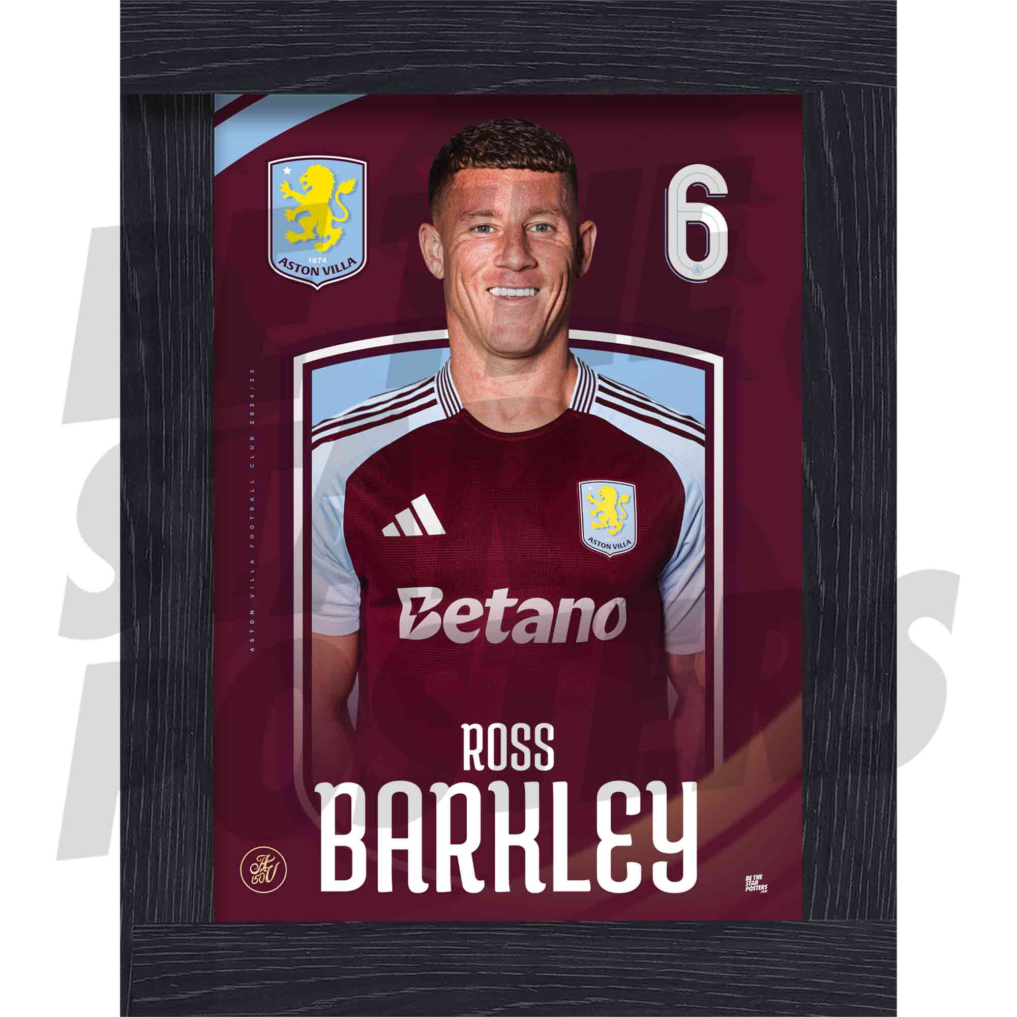 Aston Villa FC Barkley 24/25 Headshot Poster