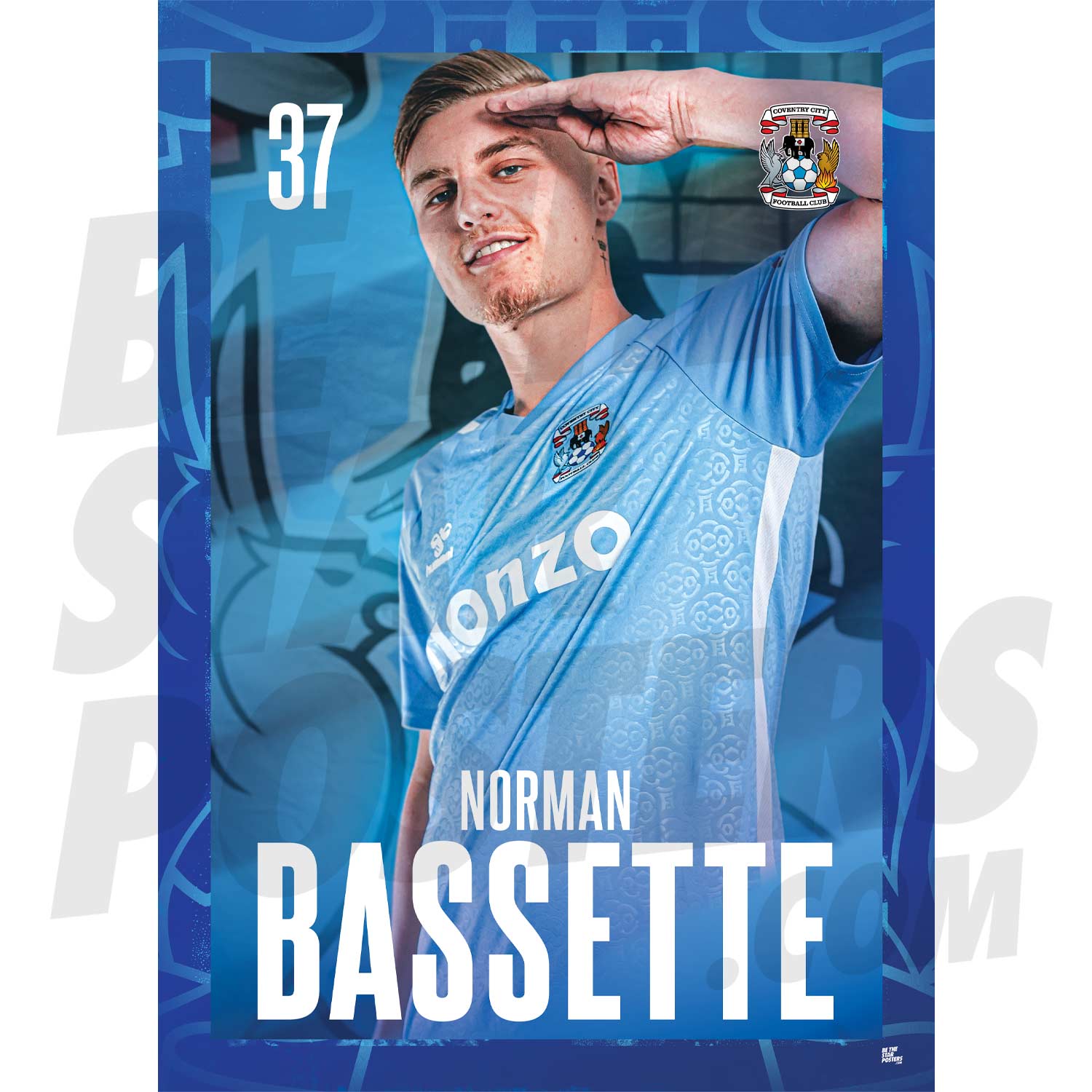 Coventry City FC Bassette 24/25 Headshot Poster