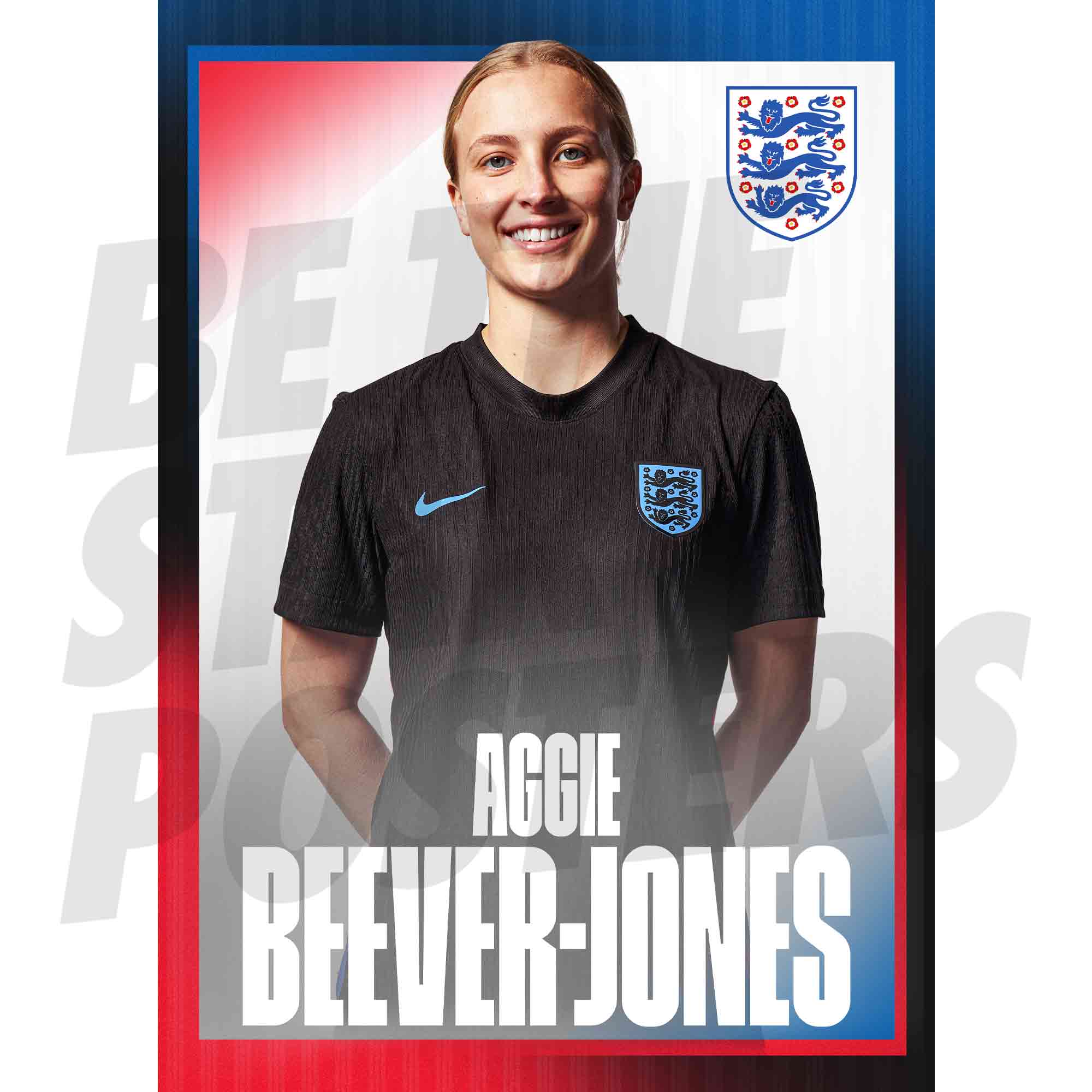 Lionesses Beever-Jones 25/26 Away Headshot Poster