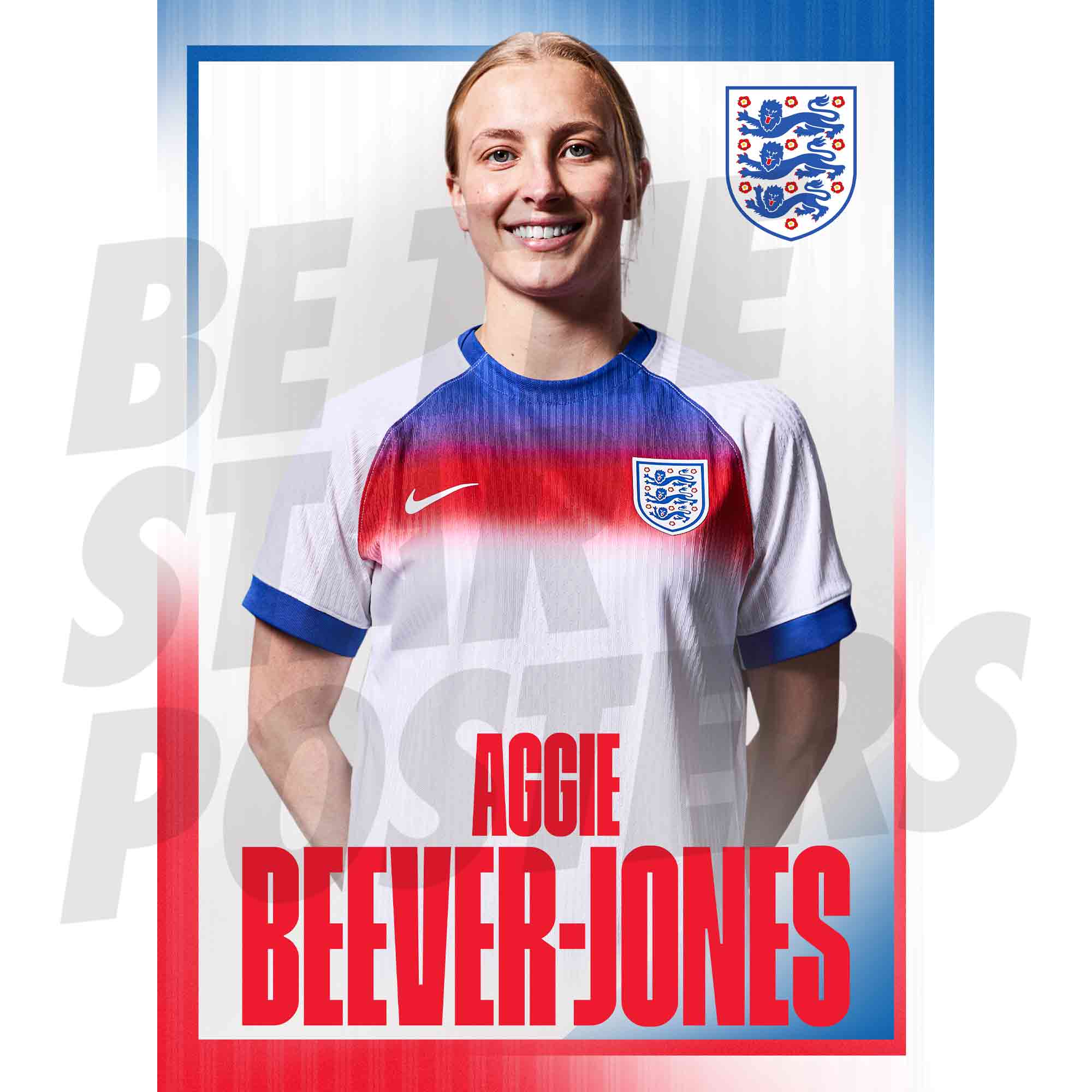 Lionesses Beever-Jones 25/26 Home Headshot Poster