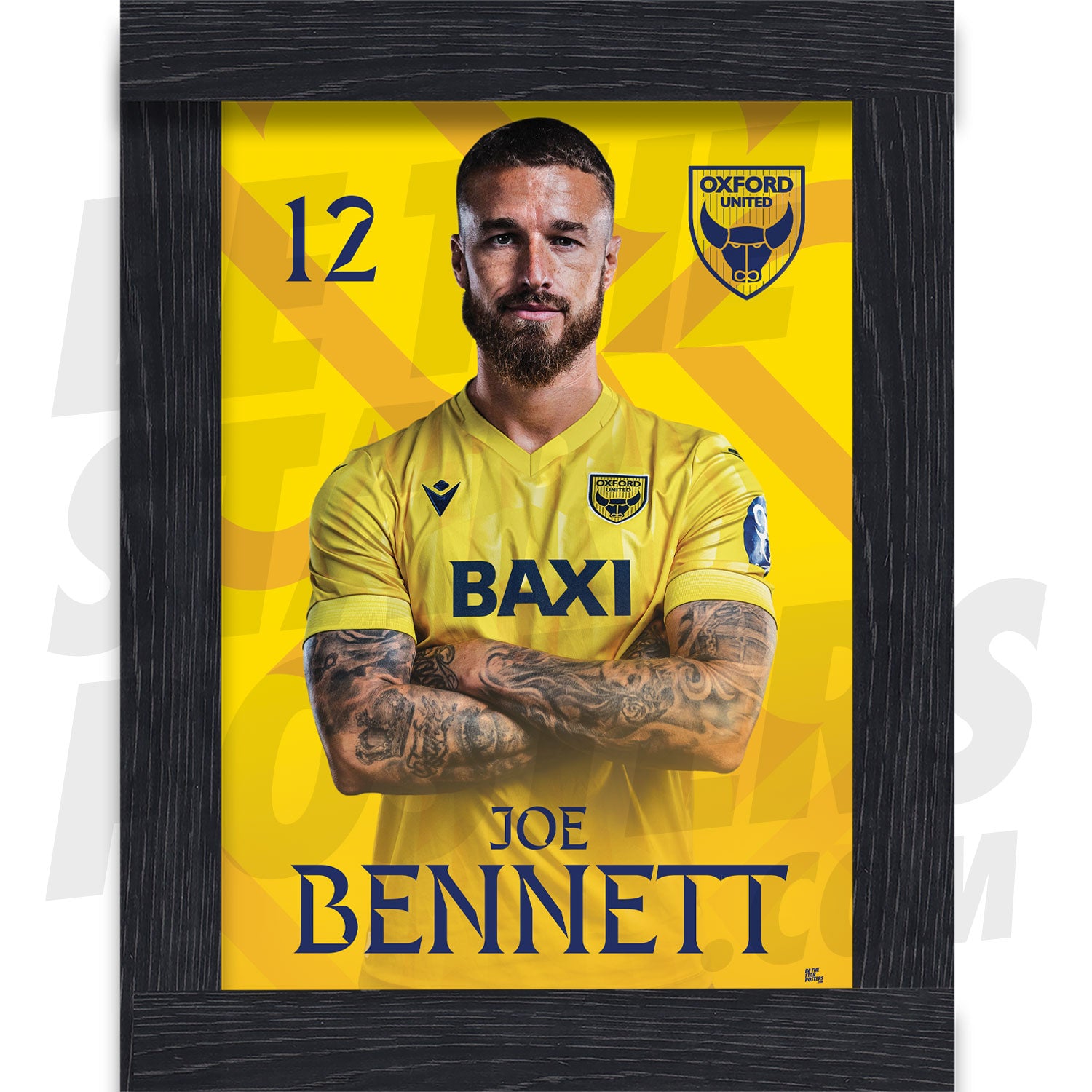 Oxford United FC Bennett 24/25 Headshot Poster