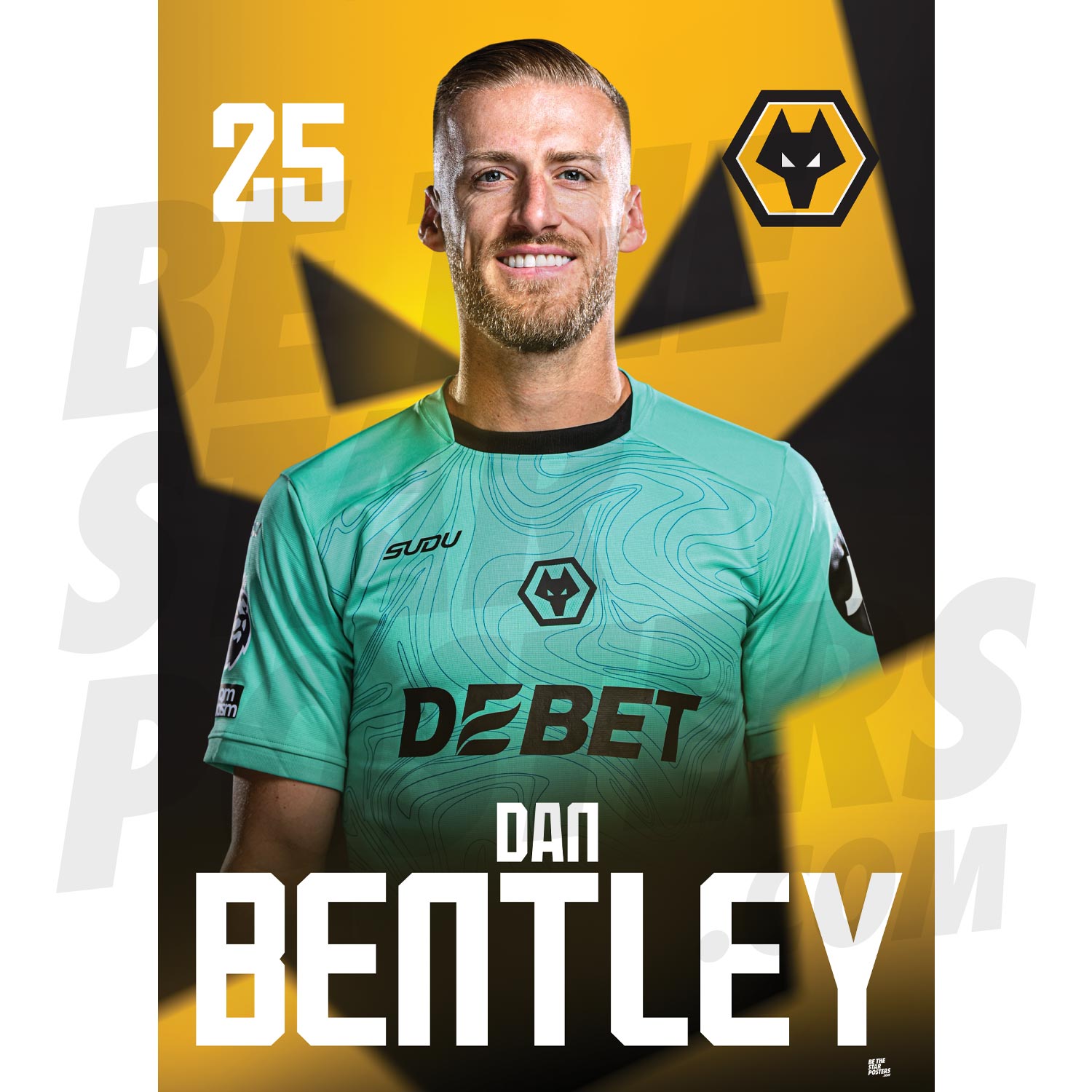 Wolverhampton Wanderers FC Bentley 24/25 Headshot Poster