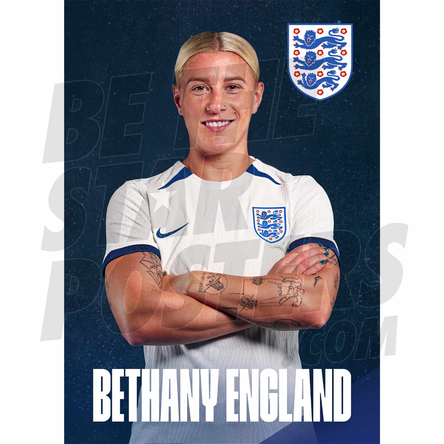 Lionesses England 23/24 Home Headshot Poster