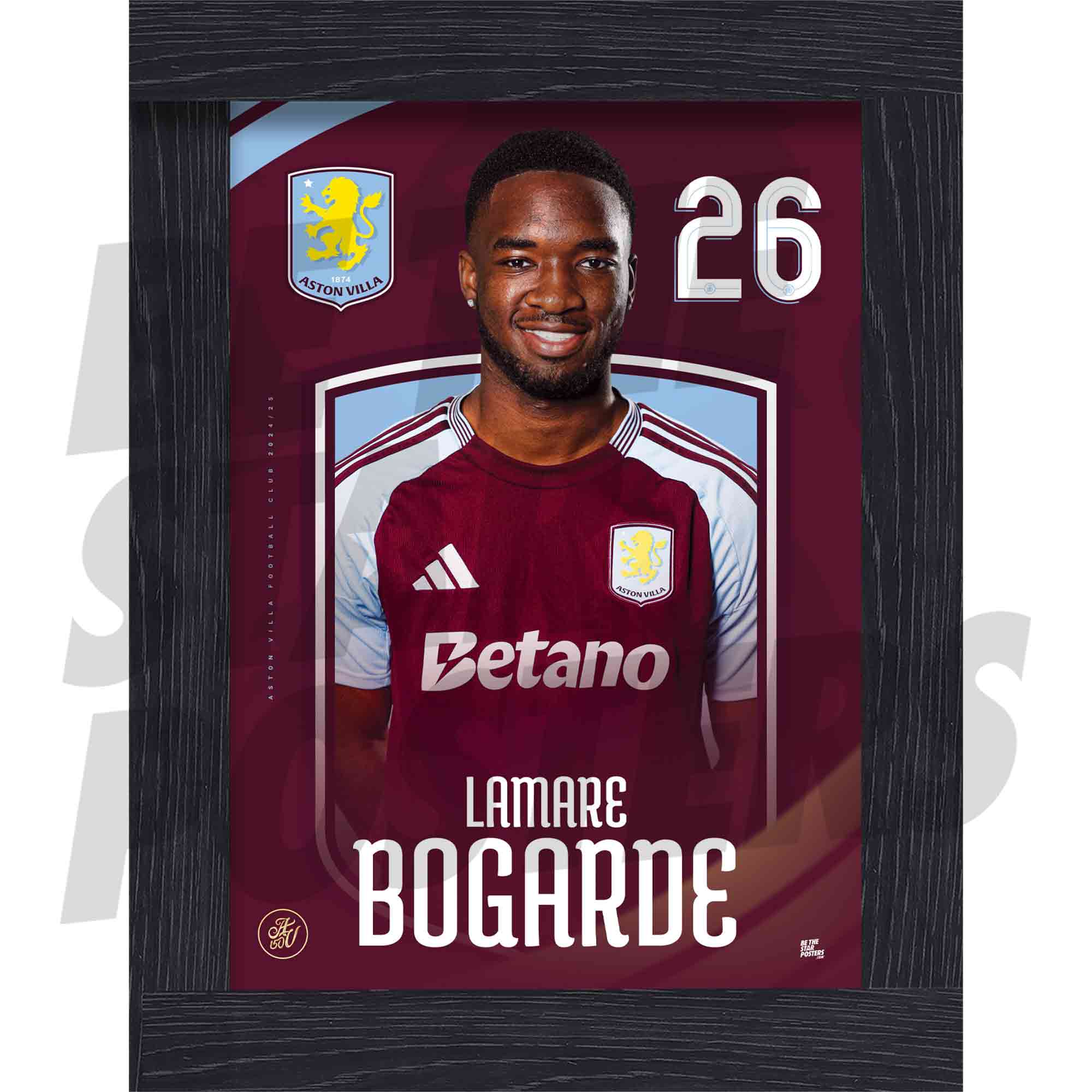 Aston Villa FC Bogarde 24/25 Headshot Poster