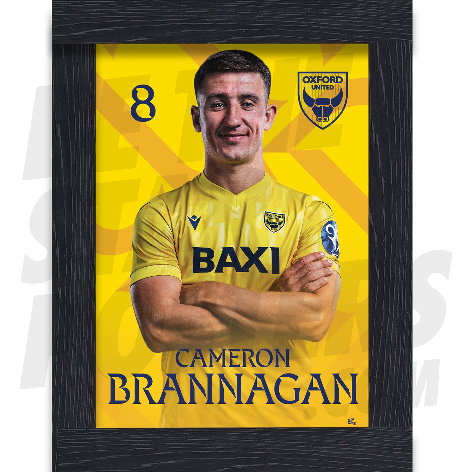 Oxford United FC Brannagan 24/25 Headshot Poster