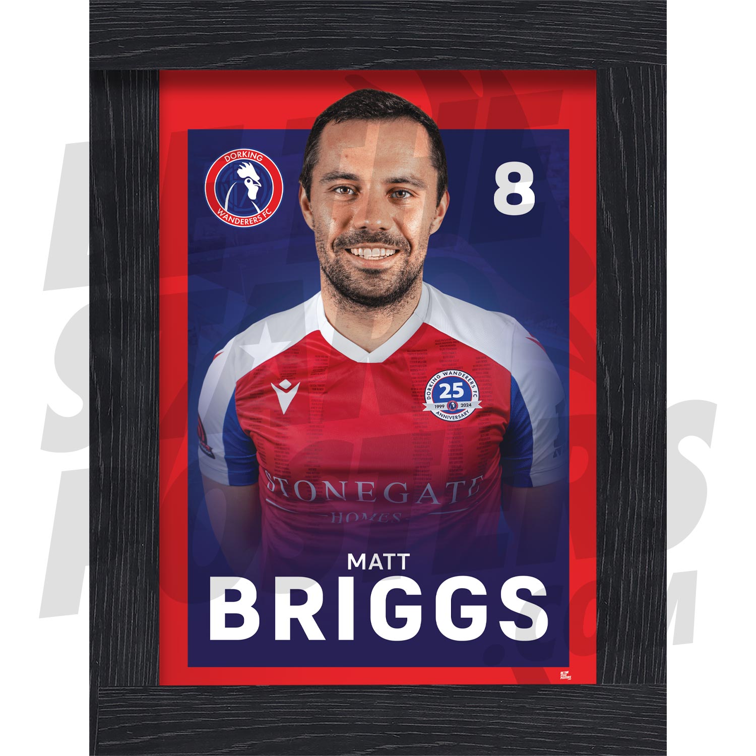 Dorking Wanderers FC Briggs 24/25 Headshot Poster