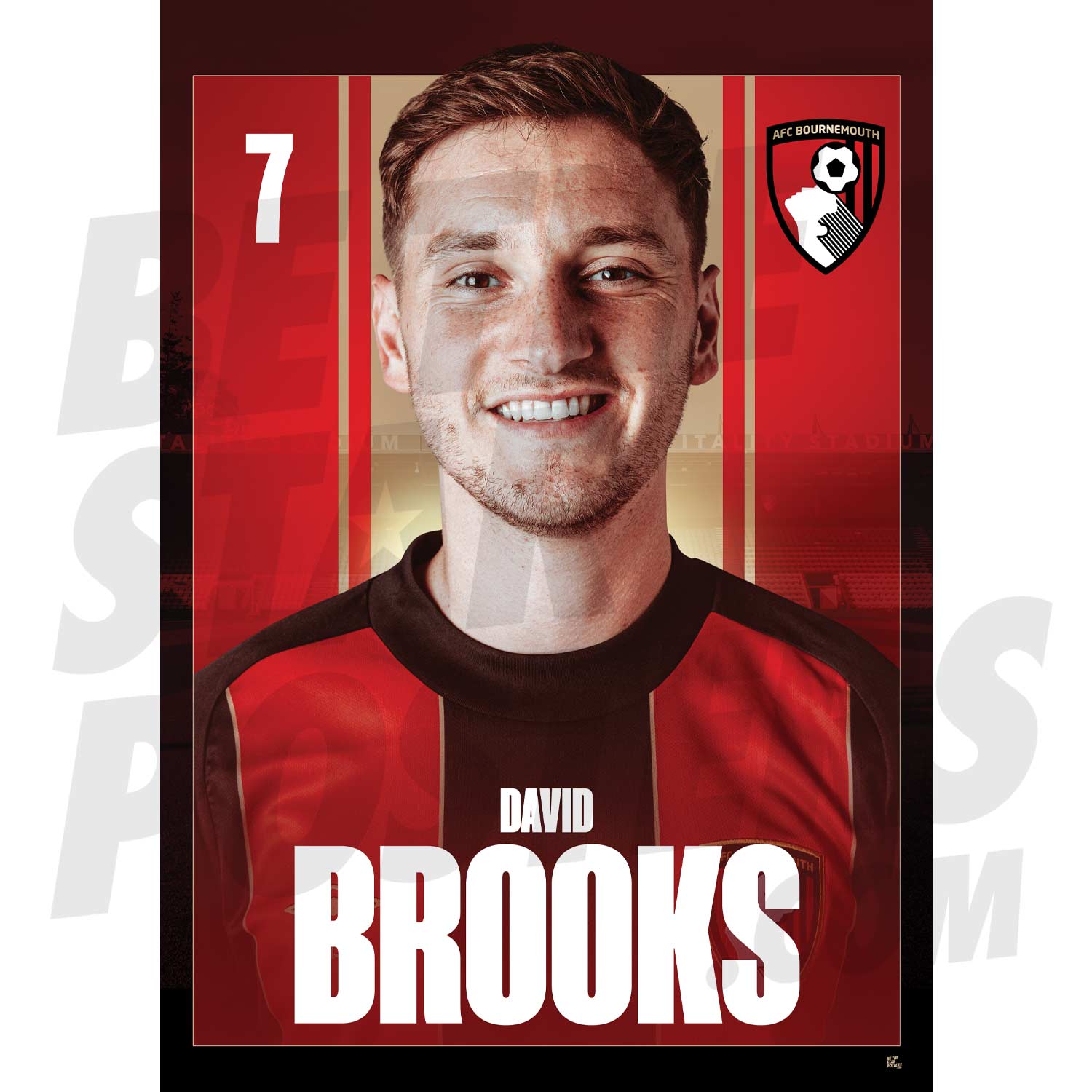 AFC Bournemouth Brooks 24/25 Headshot Poster