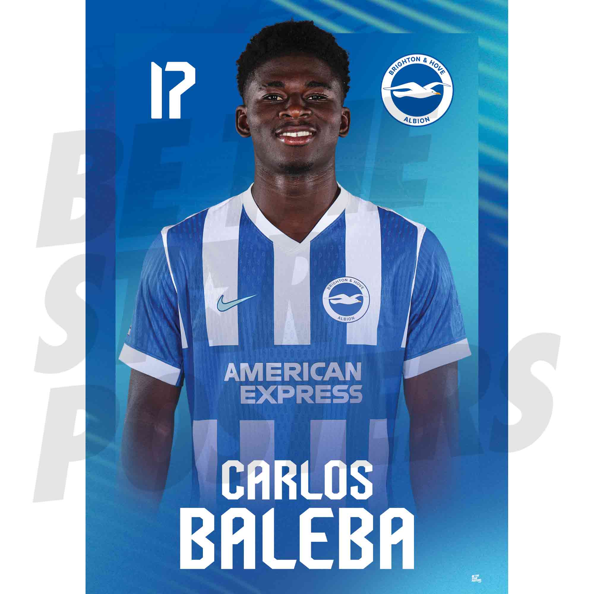 Brighton & Hove Albion FC Carlos Baleba 25/26 Headshot Poster
