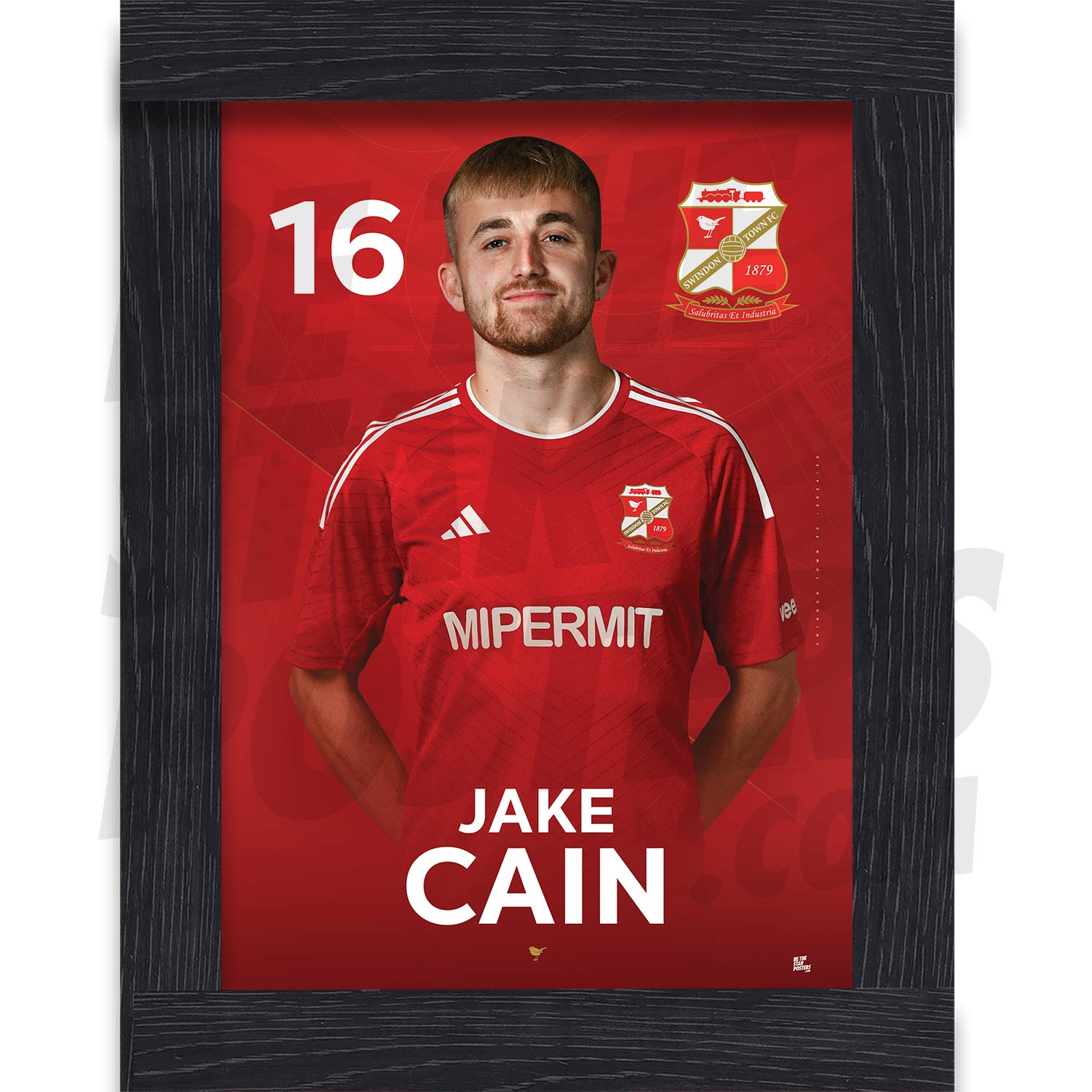 Swindon Town FC Cain 24/25 Headshot Poster