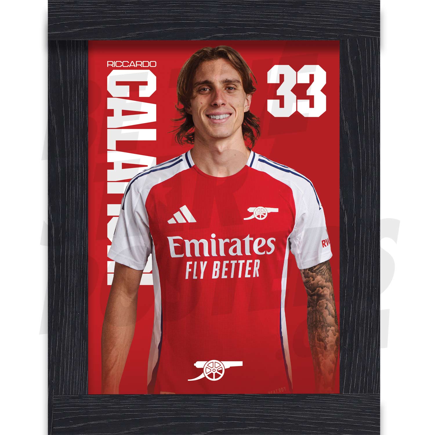 Arsenal FC Calafiori 24/25 Headshot Poster
