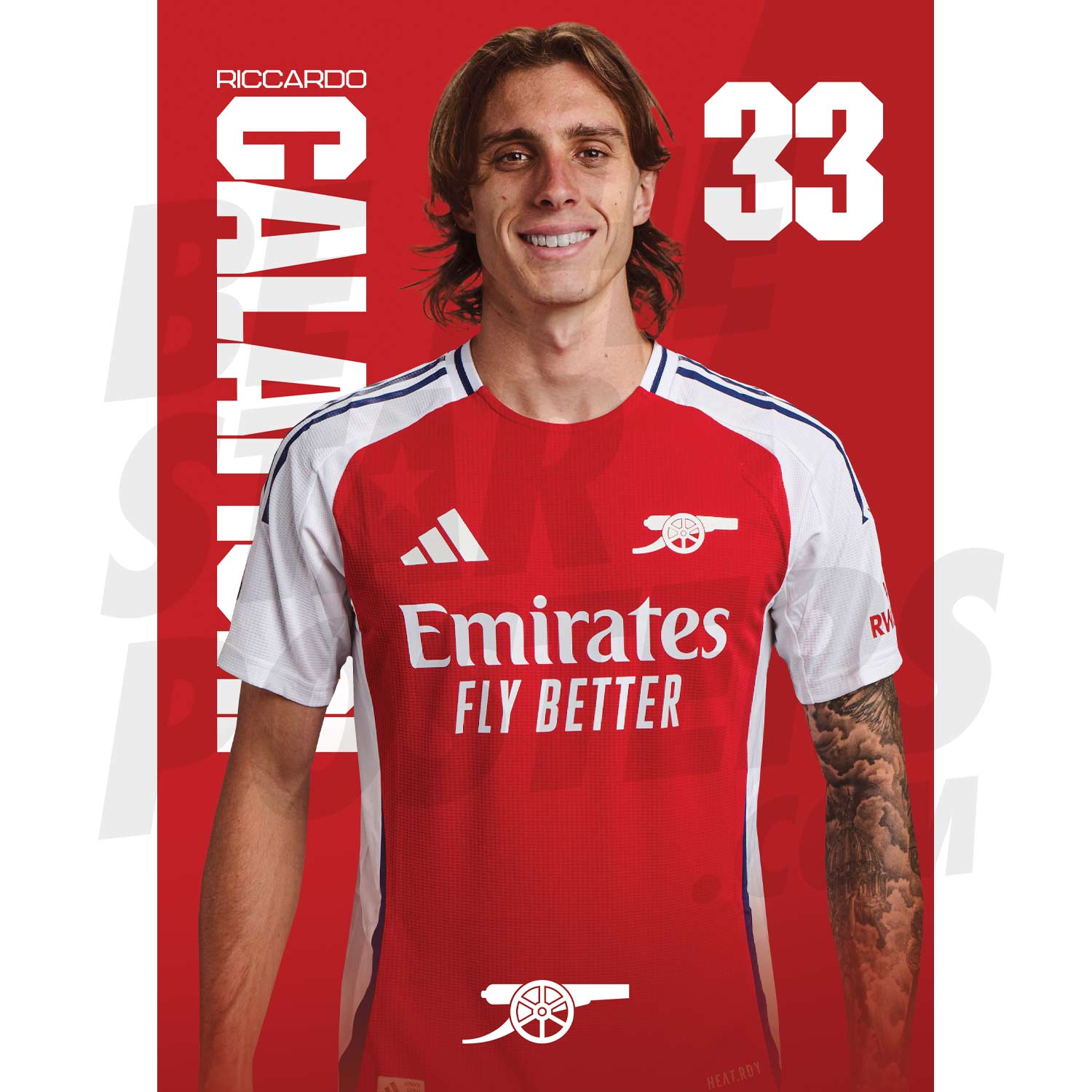 Arsenal FC Calafiori 24/25 Headshot Poster