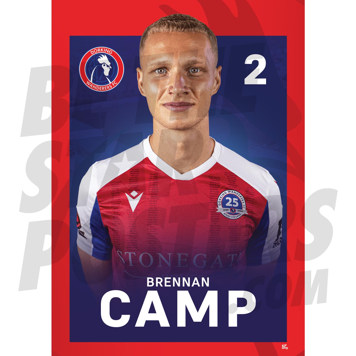 Dorking Wanderers FC Camp 24/25 Headshot Poster