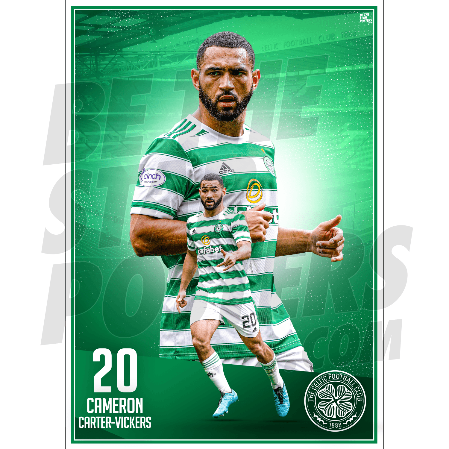 Celtic FC Carter-Vickers 21/22 Action Poster