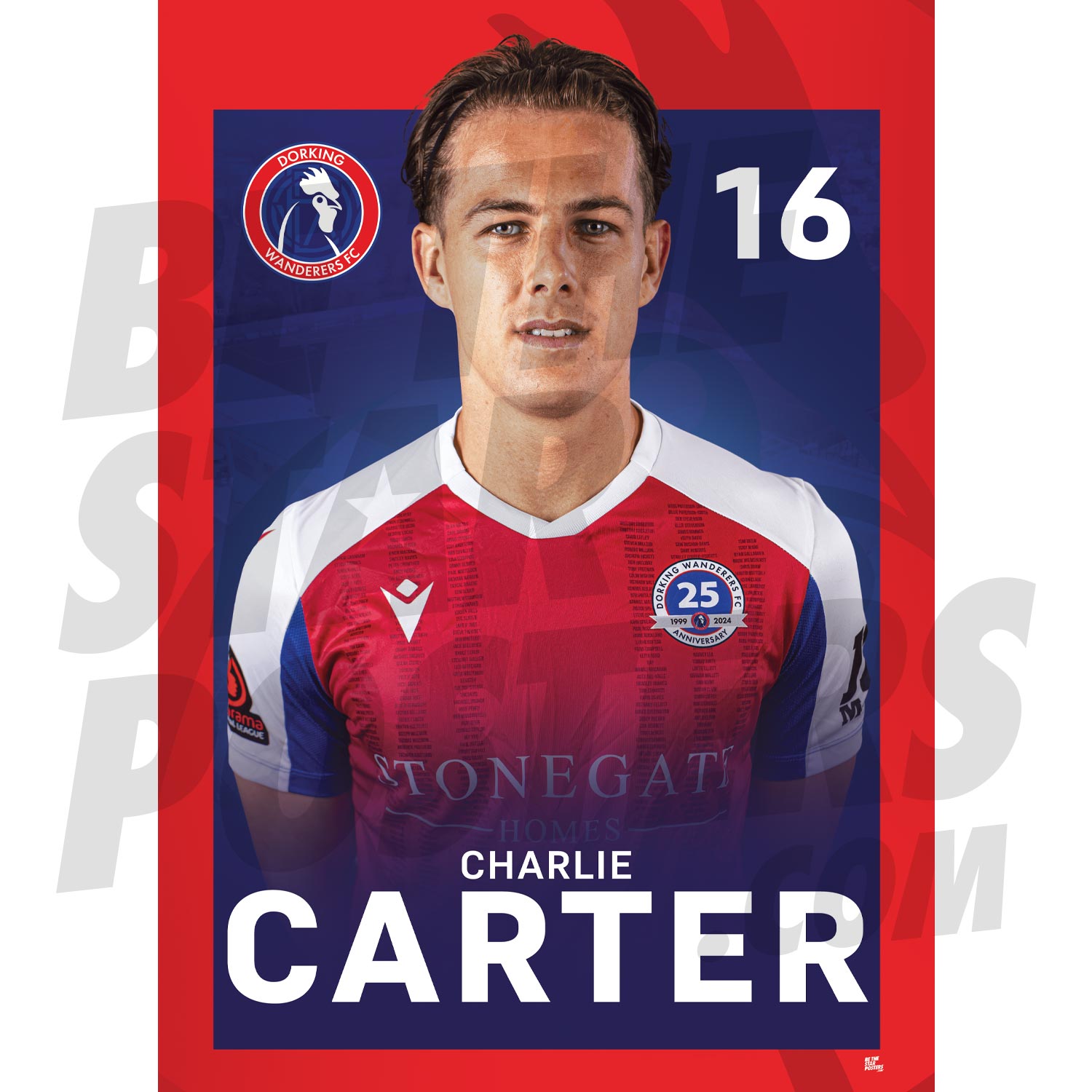 Dorking Wanderers FC Carter 24/25 Headshot Poster
