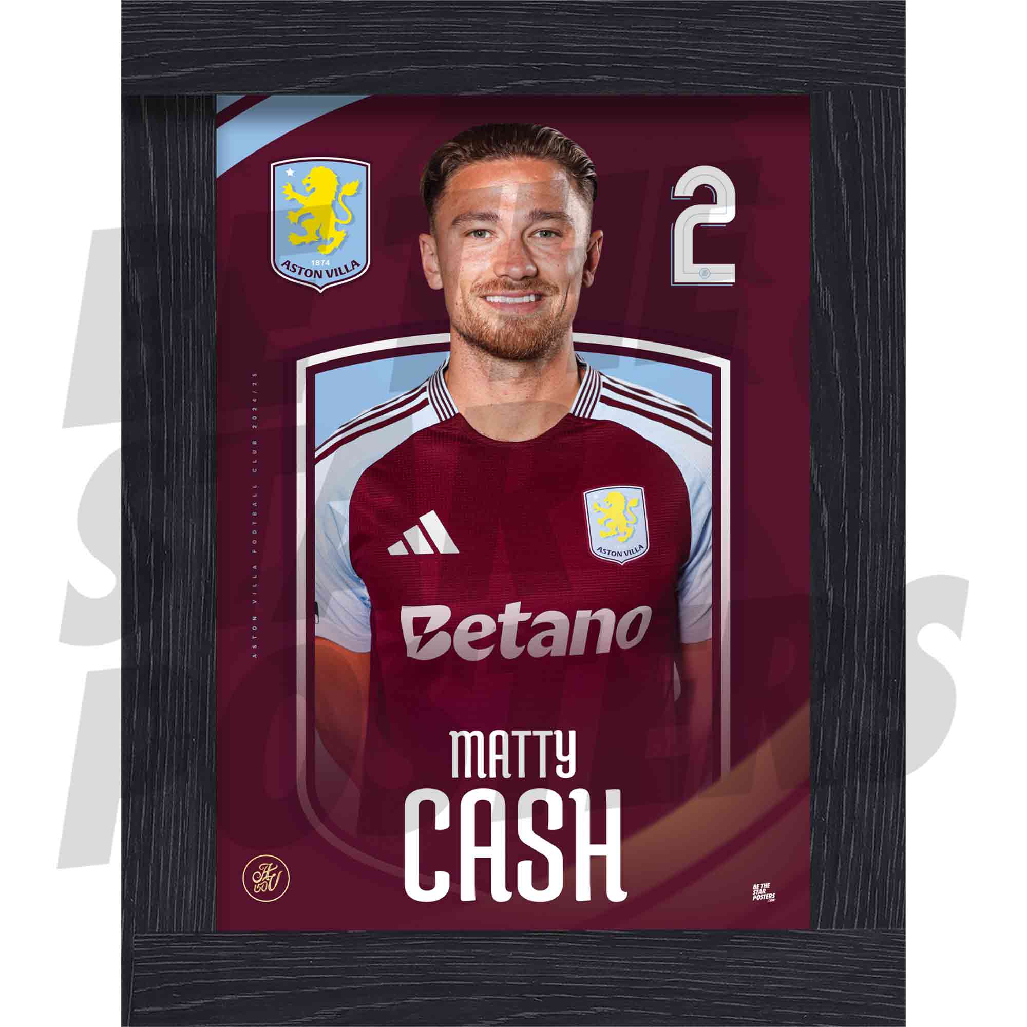 Aston Villa FC Cash 24/25 Headshot Poster
