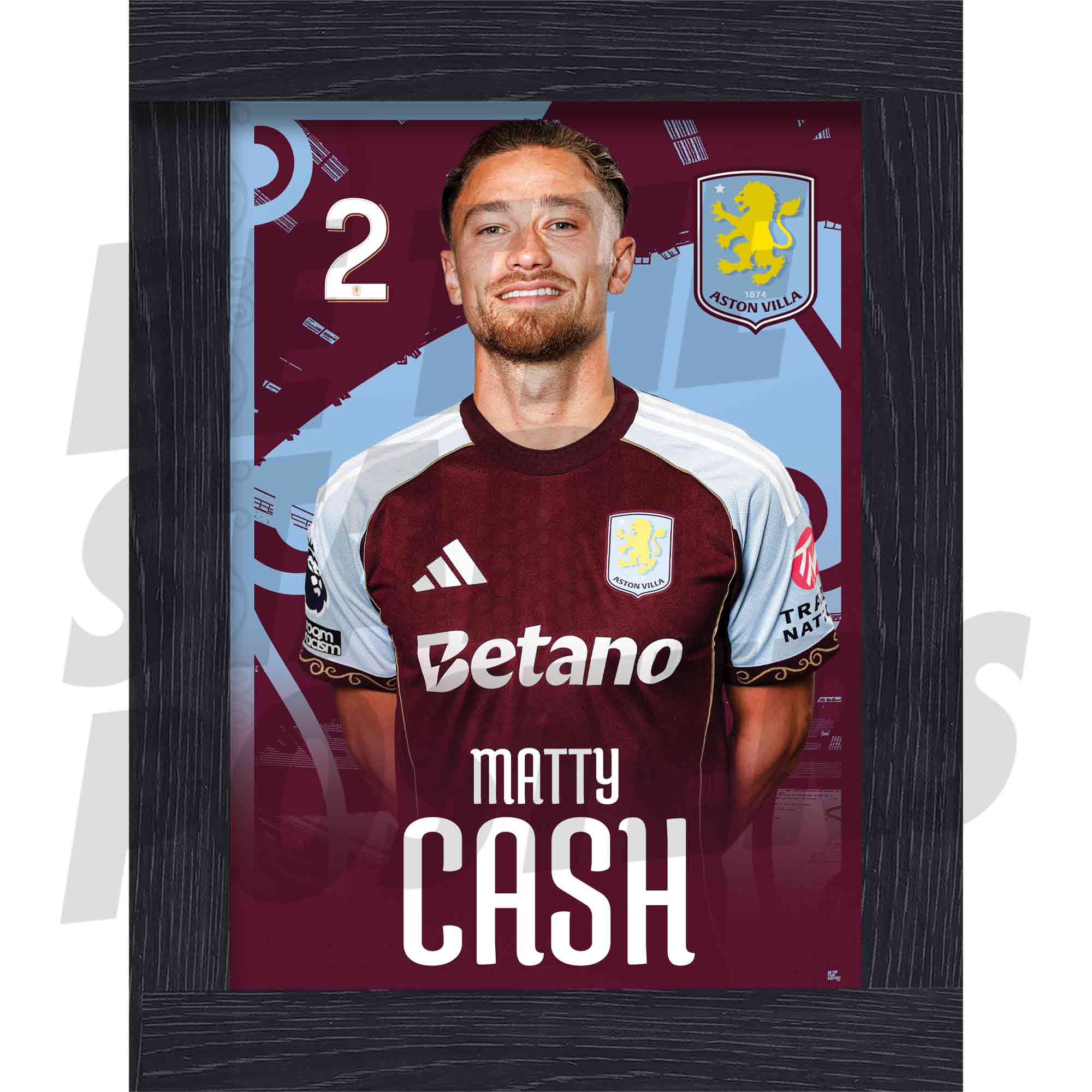 Aston Villa FC Matty Cash 25/26 Headshot Poster