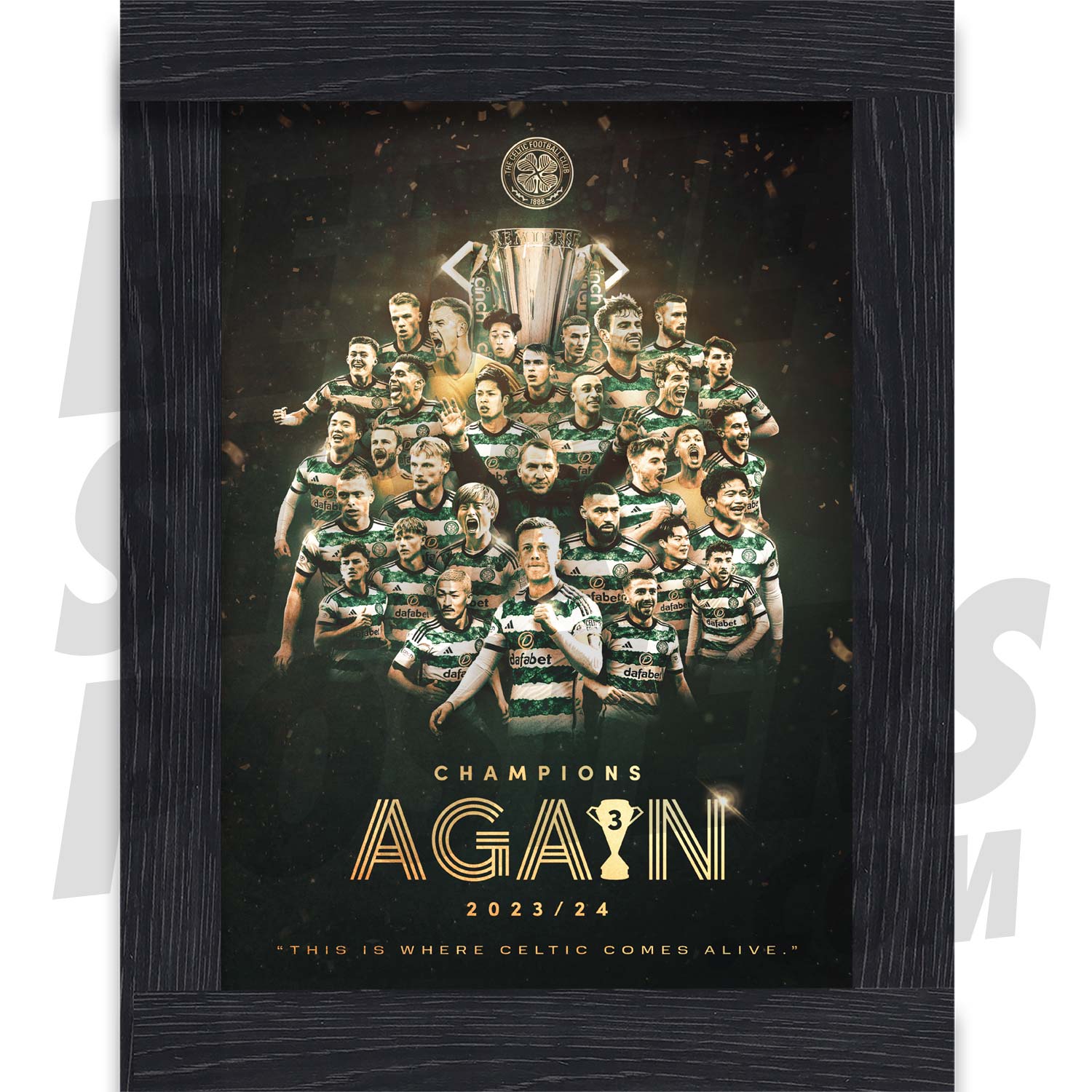 Celtic FC Champions Again 23/24 Montage Poster