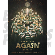 Celtic FC Champions Again 23/24 Montage Poster
