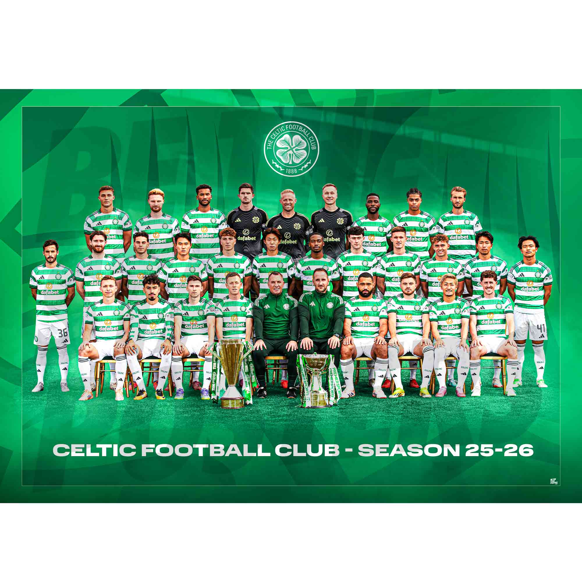 Celtic FC 25/26 Squad Team Poster