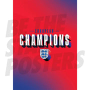 Lionesses European Champions Text Red Poster