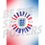 Lionesses European Champions 2025 Red White Blue Poster