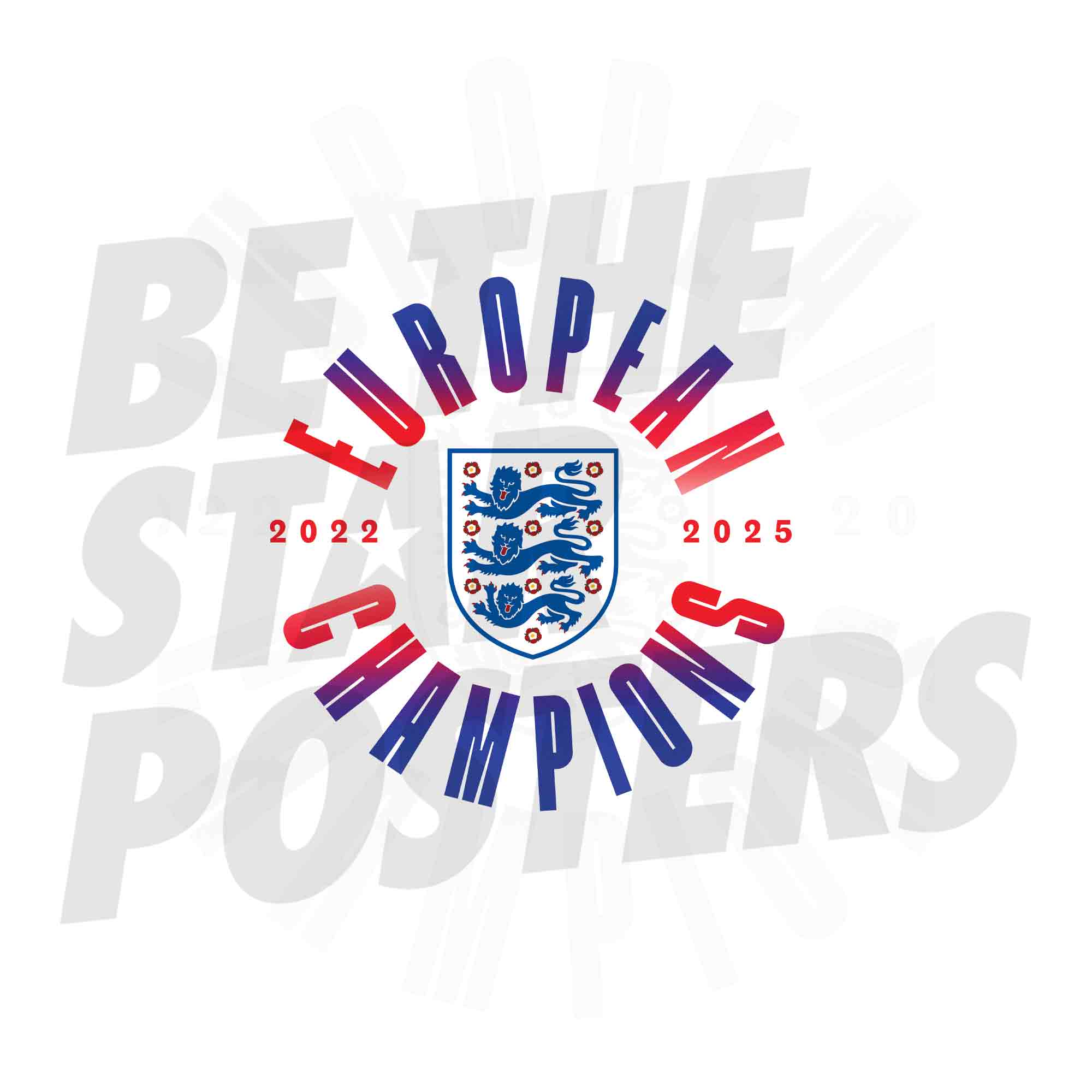 Lionesses European Champions 2025 White Poster