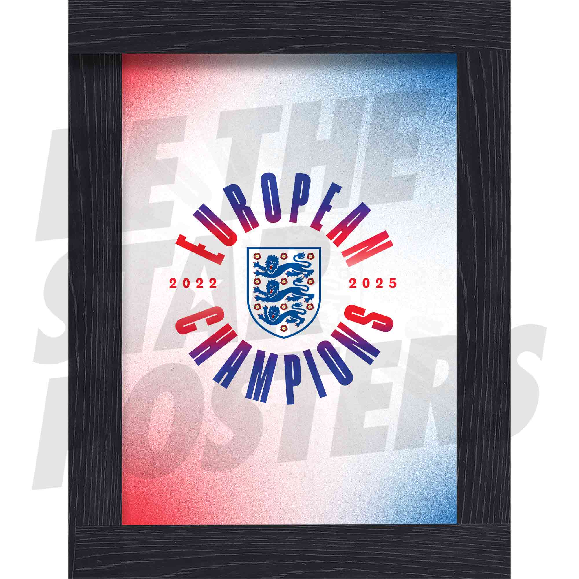 Lionesses European Champions 2025 Red White Blue Poster