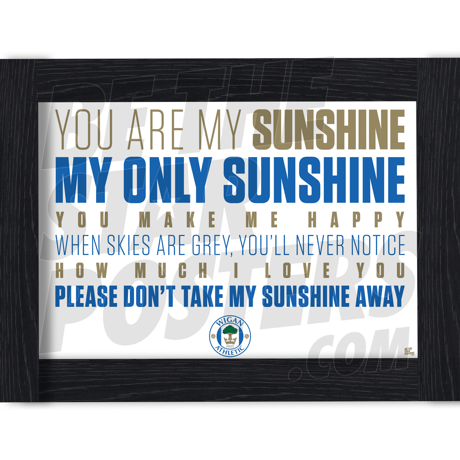 Wigan Athletic FC Chant Poster - White