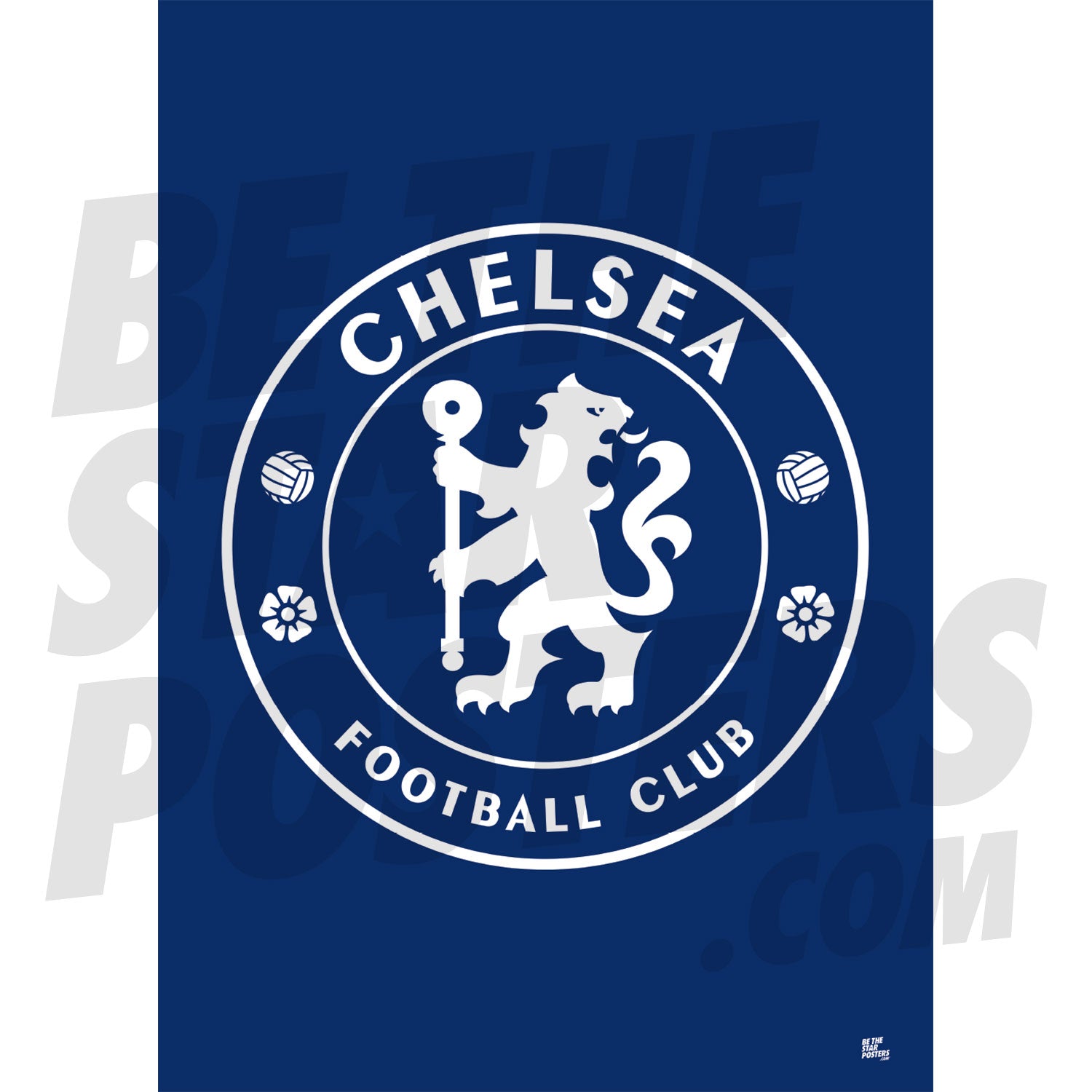 Chelsea FC Monotone Crest Poster