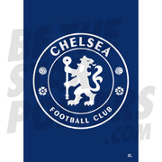 Chelsea FC Monotone Crest Poster