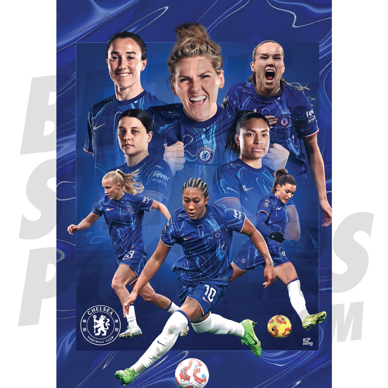 Chelsea FC Women's 24/25 Team Montage Poster